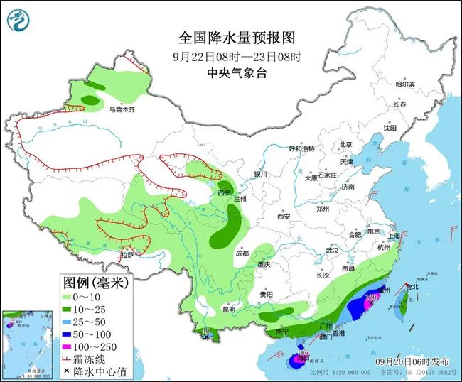 记者从气象台获悉，从9月19日开始，上海、浙江、福建、江西、海南岛等地出现强风雨天气，北方地区出现大风、降温、降雨天气。未来三天，江淮东部、江南、华南等地降雨较强，有暴雨灾害风险，注意防范城乡积涝及次生灾害；受较强冷空气影响，中东部地区大风降温，华北、东北部分地区有中到大雨，注意防范局地山洪、地质灾害。(图5)